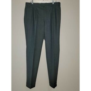 Lauren Ralph Lauren Mens Charcoal Gray Pleated Dress Pants Size 36W 32L